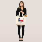 GOD BLESS TEXAS Patriotic Texan Flag Grote Tote Bag (Voorkant (model))
