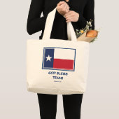 GOD BLESS TEXAS Patriotic Texan Flag Grote Tote Bag (Voorkant (product))
