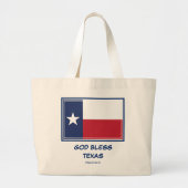 GOD BLESS TEXAS Patriotic Texan Flag Grote Tote Bag (Voorkant)