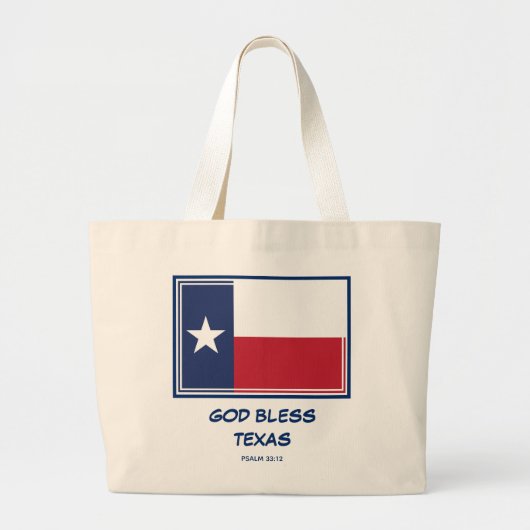 GOD BLESS TEXAS Patriotic Texan Flag Grote Tote Bag (Voorkant)