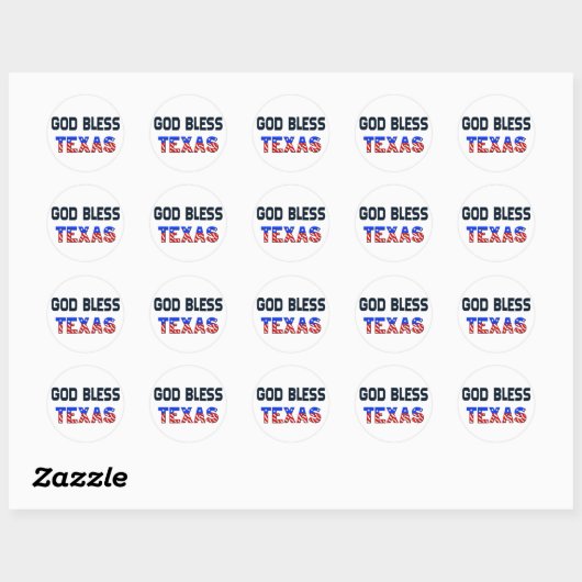 God Bless Texas Ronde Sticker (Vel)