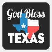 God Bless Texas Vierkante Sticker (Voorkant)