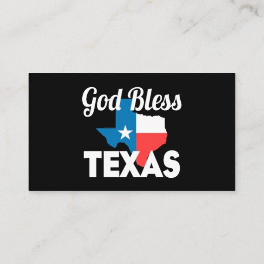 God Bless Texas Visitekaartje (Achterkant)