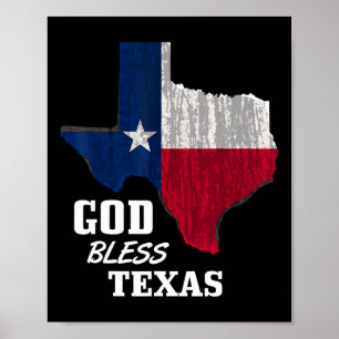God Bless Texas Vlag Texas Onafhankelijkheidsdag B Poster