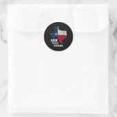 God Bless Texas Vlag Texas Onafhankelijkheidsdag B Ronde Sticker (Tas)