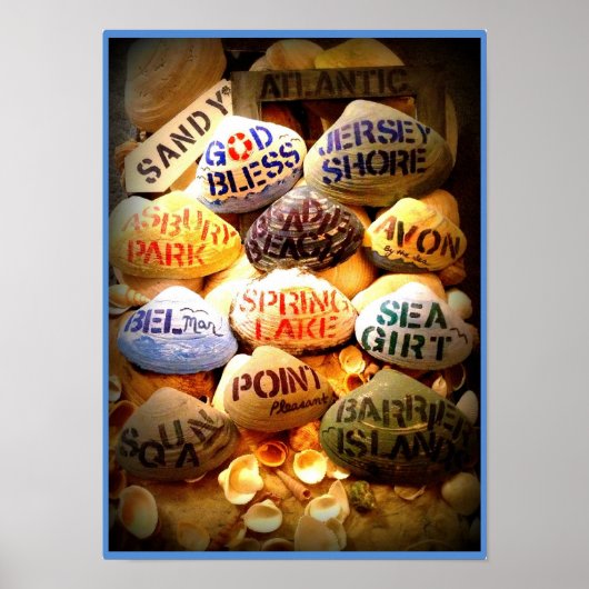 God Bless the Jersey Shore (Light Blue Border) Poster (Voorkant)