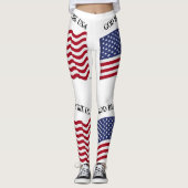 God Bless The USA Met Vlag Leggings (Voorkant)