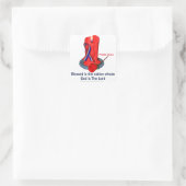 God Bless the USA Ribbon Vierkante Sticker (Tas)