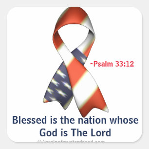 God Bless the USA Ribbon Vierkante Sticker