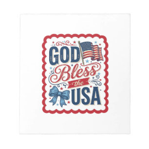 God Bless The USA Vintage Patriottische Shirt Ontw Notitieblok
