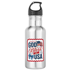 God Bless The USA Vintage Patriottische Shirt Ontw Waterfles