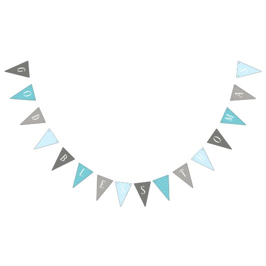 God Bless Thomas Blue en Gray Baptism Banner (Alle)