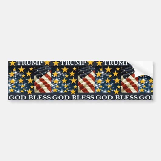 GOD BLESS TRUMP BUMPERSTICKER (Voorkant)