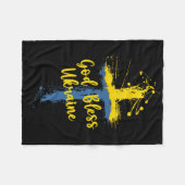 God Bless Ukraine Cross Christian Support Pray For Fleece Deken (Voorkant (Horizontaal))