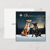 God Bless Us, Every One Pit Bull Kerstkaart (Voorkant / Achterkant)