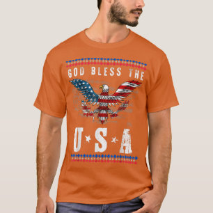 God Bless USA Eagle Patriotic mannen women USA Vla T-shirt