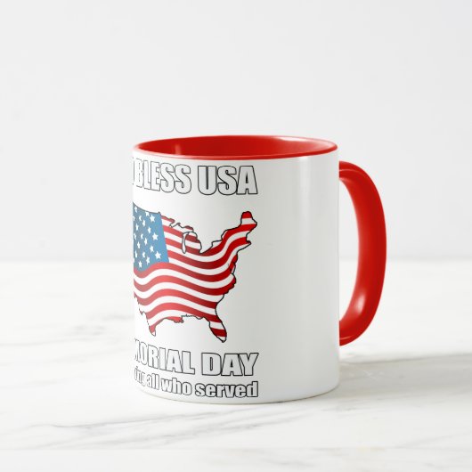 God Bless USA herdenkingsdag Mok (Voorkant rechts)