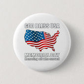 God Bless USA herdenkingsdag Ronde Button 5,7 Cm (Voorkant)