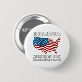 God Bless USA herdenkingsdag Ronde Button 5,7 Cm (Voorkant /achterkant)