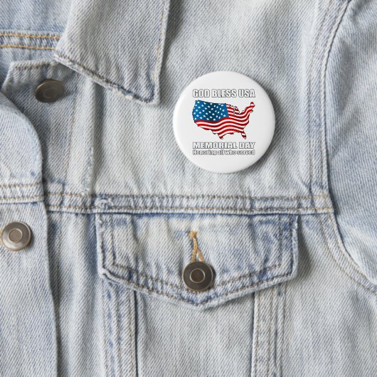God Bless USA herdenkingsdag Ronde Button 5,7 Cm (In situ)