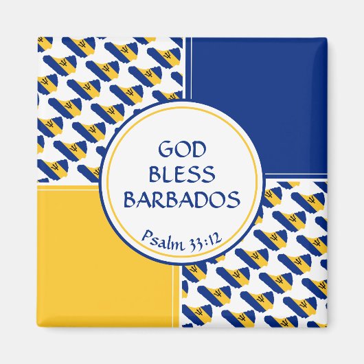 GOD BLESS | Vlag BARBADOS Magneet (Voorkant)