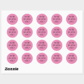 God Bless You Bloem Roze  Ronde Sticker (Vel)
