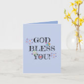 ‘God Bless You’ Bloemstuk Kaart (Gele Bloem)