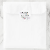 God Bless You Floral Classic Ronde Sticker (Tas)