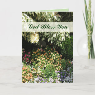 God Bless You flower tuin Kaart