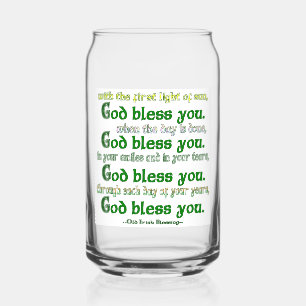 God Bless You Ierse Zegen Blikvorm Glas