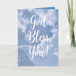 God Bless You Kaart met Wolken