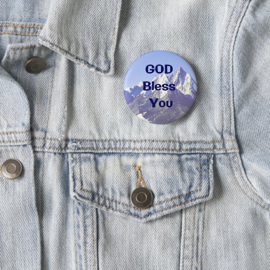 God Bless You knop Ronde Button 5,7 Cm (In situ)