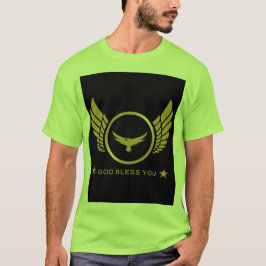 God Bless You Name Gedrukt Elegant Mannen Limoen M T-shirt