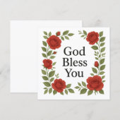 God Bless You Religieuze Roos Bloemkaarten (Voorkant / Achterkant)