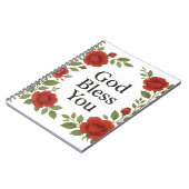 God Bless You Religious Rose Floral Cards Notitieboek (Linkerzijde)