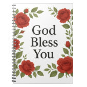 God Bless You Religious Rose Floral Cards Notitieboek (Voorkant)