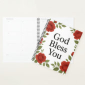 God Bless You Religious Rose Floral Cards Planner (Display)