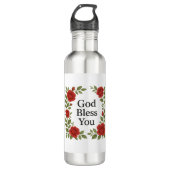 God Bless You Religious Rose Floral Waterfles (Voorkant)
