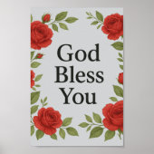 God Bless You Rose Floral Poster (Voorkant)