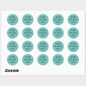God Bless You Turquoise Bloemen Ronde Sticker (Vel)