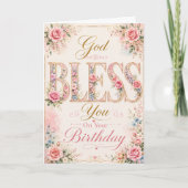 God Bless You Verjaardagskaart Kaart (Voorkant)