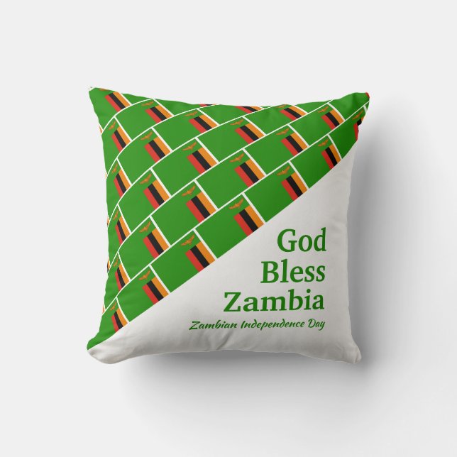 GOD BLESS ZAMBIA Custom Scripture Kussen (Voorkant)