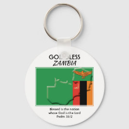 God Bless ZAMBIA | Patriottische Zambiaanse vlag Sleutelhanger