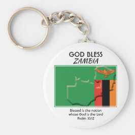God Bless ZAMBIA | Patriottische Zambiaanse vlag Sleutelhanger