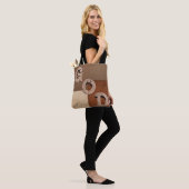 "GOD" bold statement Beige & Brown Shoulder Tote Bag (Op model)