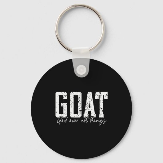God Boven Alles Jezus Geit Cool Inspirerend Sleutelhanger (Voorkant)