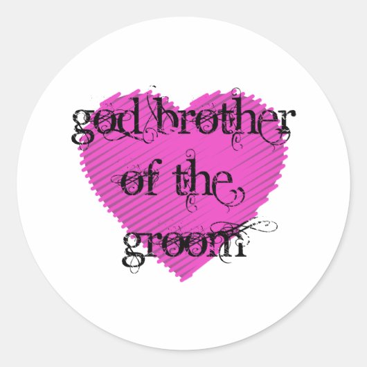 God Broer van de Groom Ronde Sticker (Voorkant)