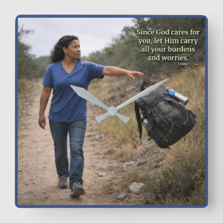 God cares for you vierkante klok