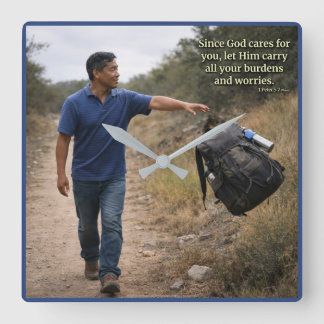 God cares for you vierkante klok