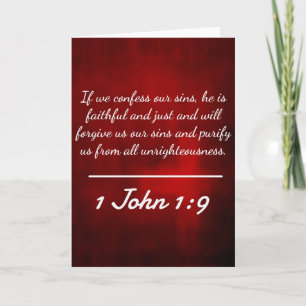 God citeert : 1 John 1:9 — "Confession and Forgave Kaart